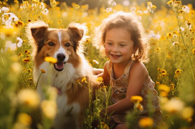 AI绘画 儿童 宠物 狗 (2)