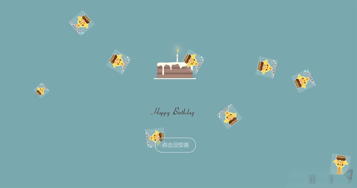 精美的蓝色HTML生日祝福页面代码