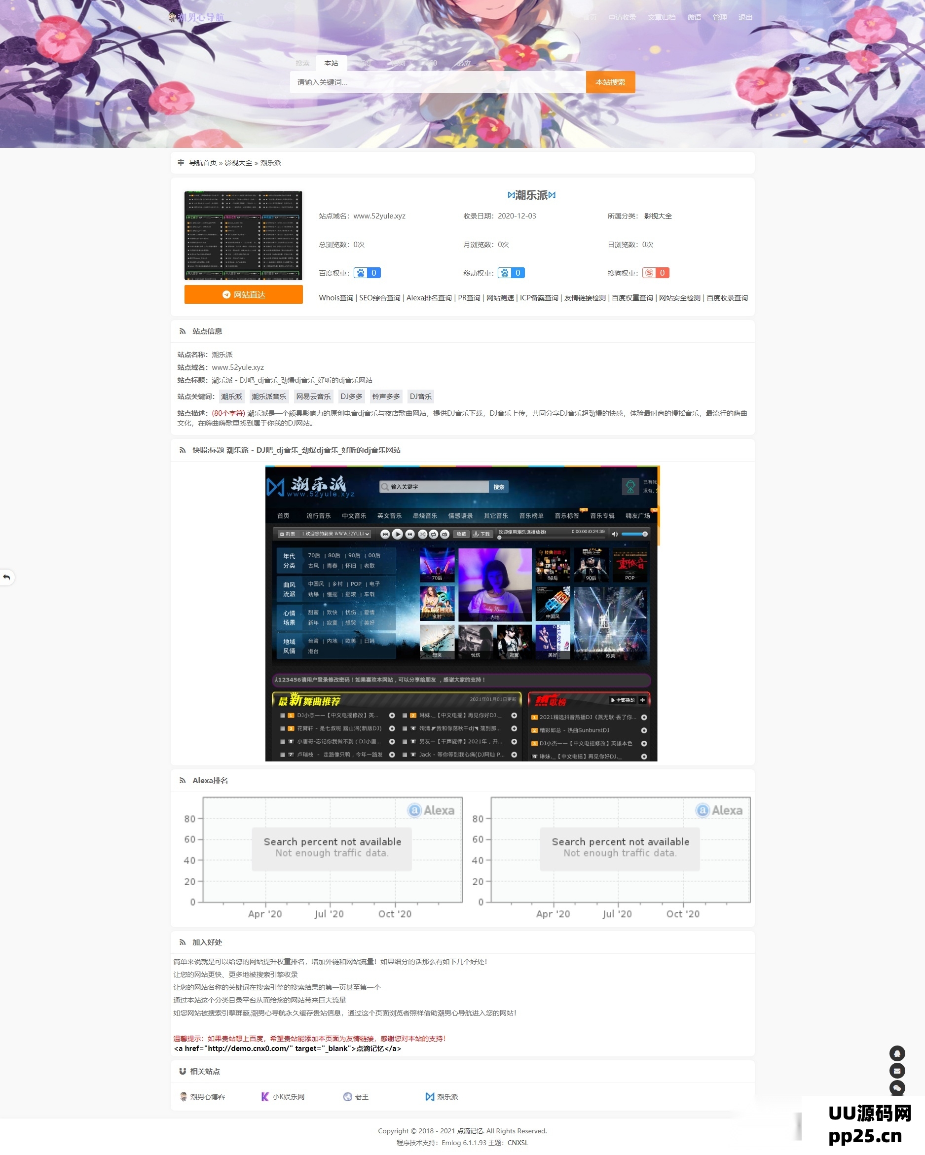 emlog版 收录模板 带文章 cnxsl主题1.0